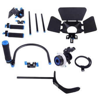Neewer DSLR schouderstatief + matte box + Follow Focus